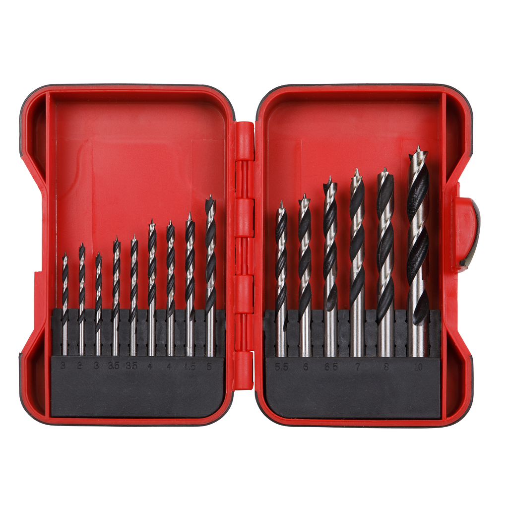 Brad Point Wood Drill Bit Set 15pc AK3715W