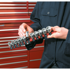 Socket Retaining Rail with 12 Clips 3/8"Sq Drive AK3812