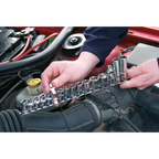 Socket Retaining Rail with 14 Clips 3/8"Sq Drive AK3814