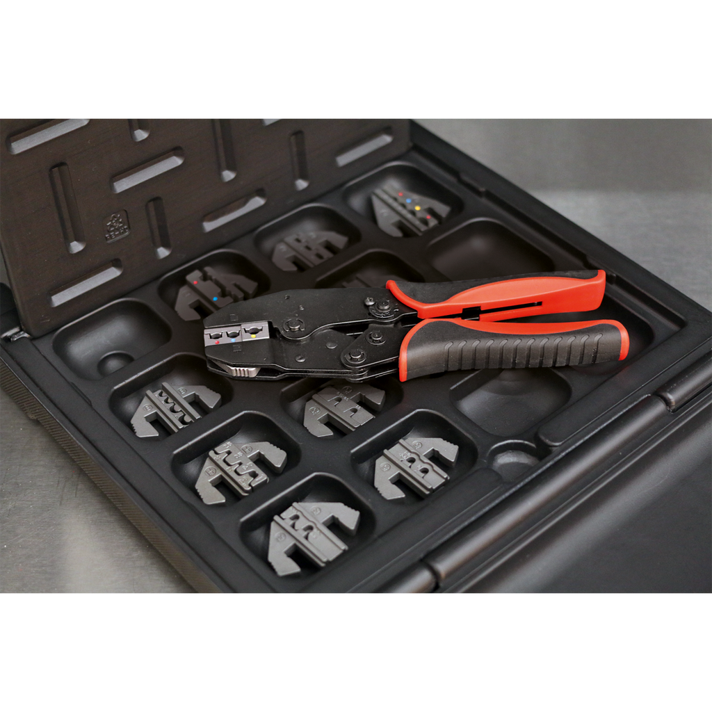 Ratchet Crimping Tool with Jaws and Storage Case AK3858COMBO