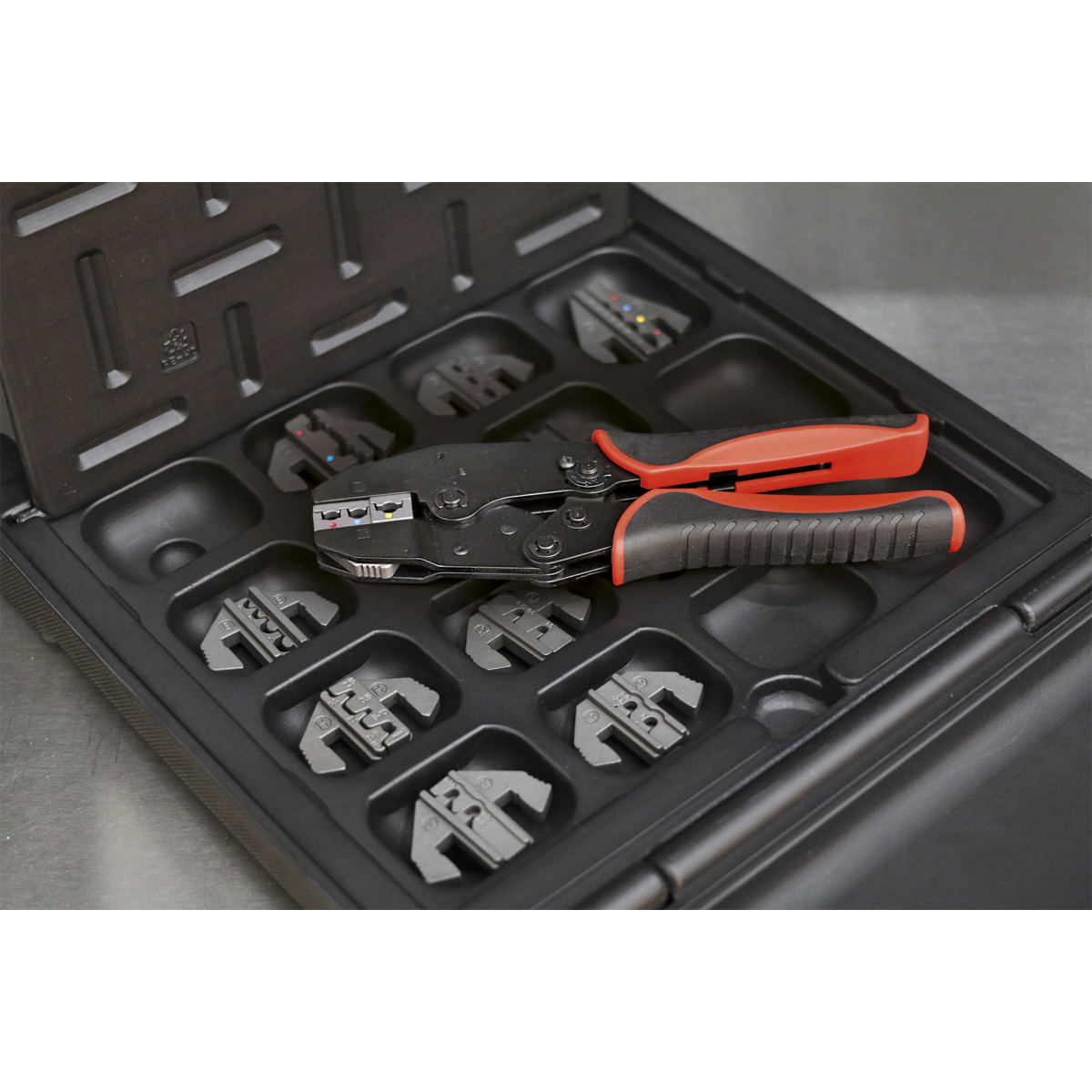 Ratchet Crimping Tool with Jaws and Storage Case AK3858COMBO