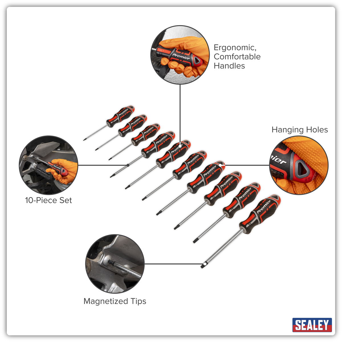 GripMAX® TRX-Star* Screwdriver Set 10pc - Red AK4324