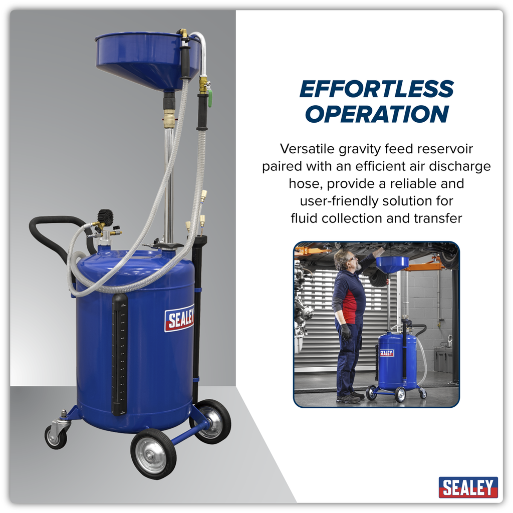 Air Discharge Mobile Oil Drainer with Probes 90L AK459DX