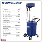 Air Discharge Mobile Oil Drainer with Probes 90L AK459DX