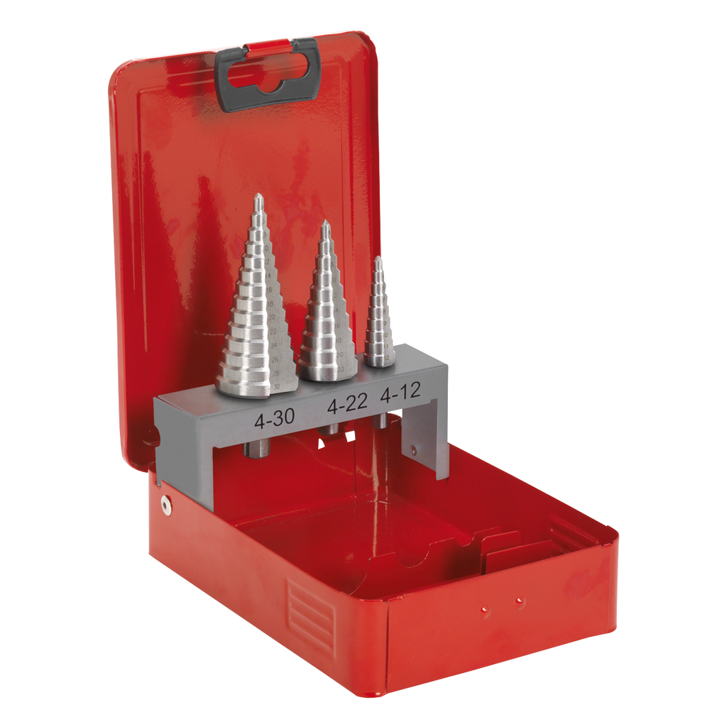 Double Flute HSS M2 Step Drill Bit Set 3pc AK4733
