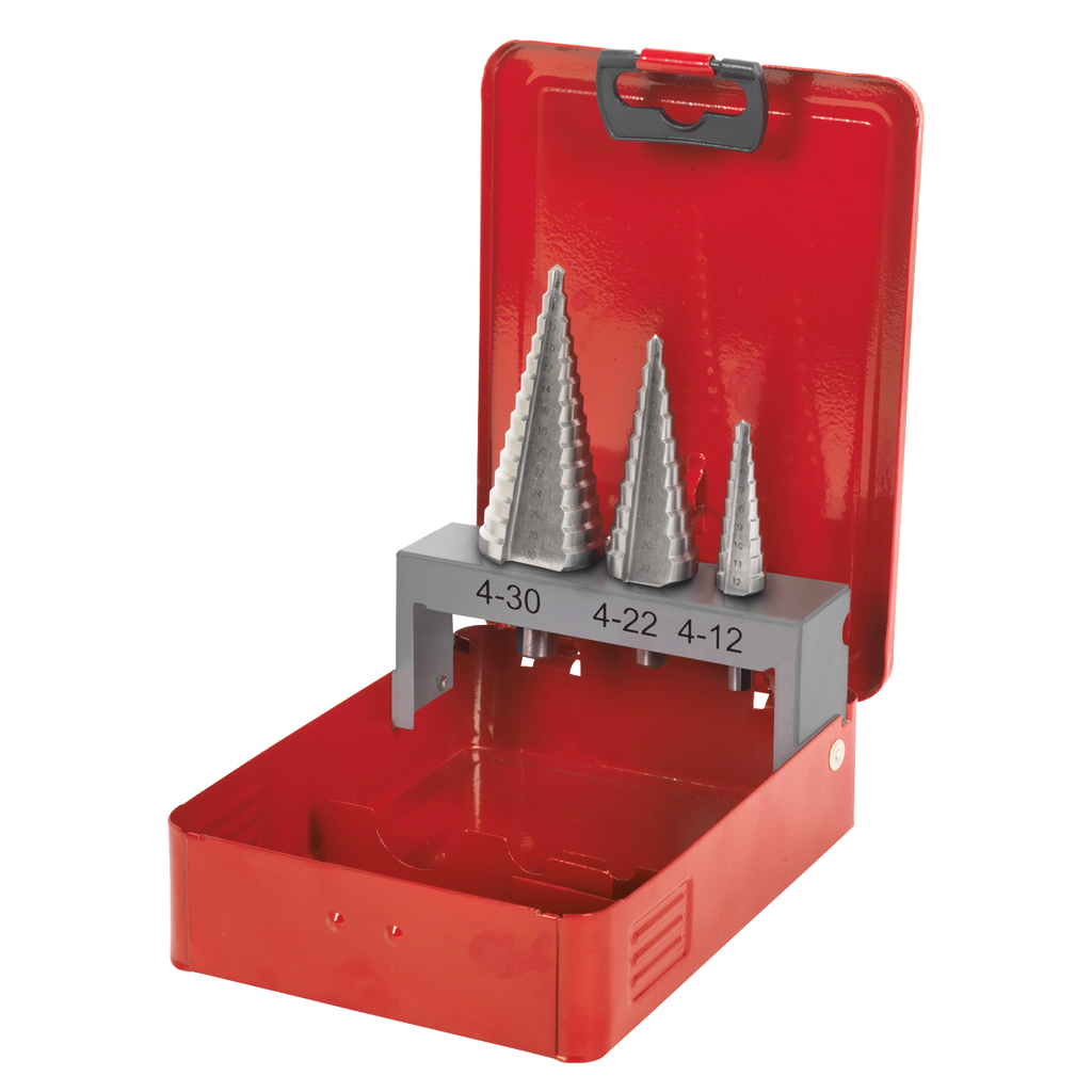 Double Flute HSS M2 Step Drill Bit Set 3pc AK4733