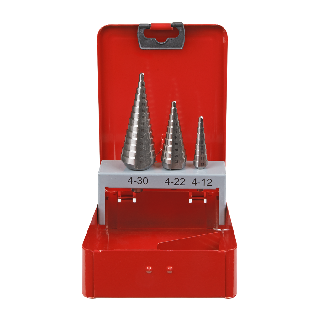 Double Flute HSS M2 Step Drill Bit Set 3pc AK4733