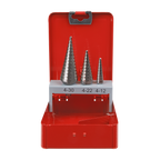 Double Flute HSS M2 Step Drill Bit Set 3pc AK4733