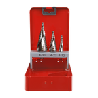 Spiral Flute HSS M2 Step Drill Bit Set 3pc AK4743