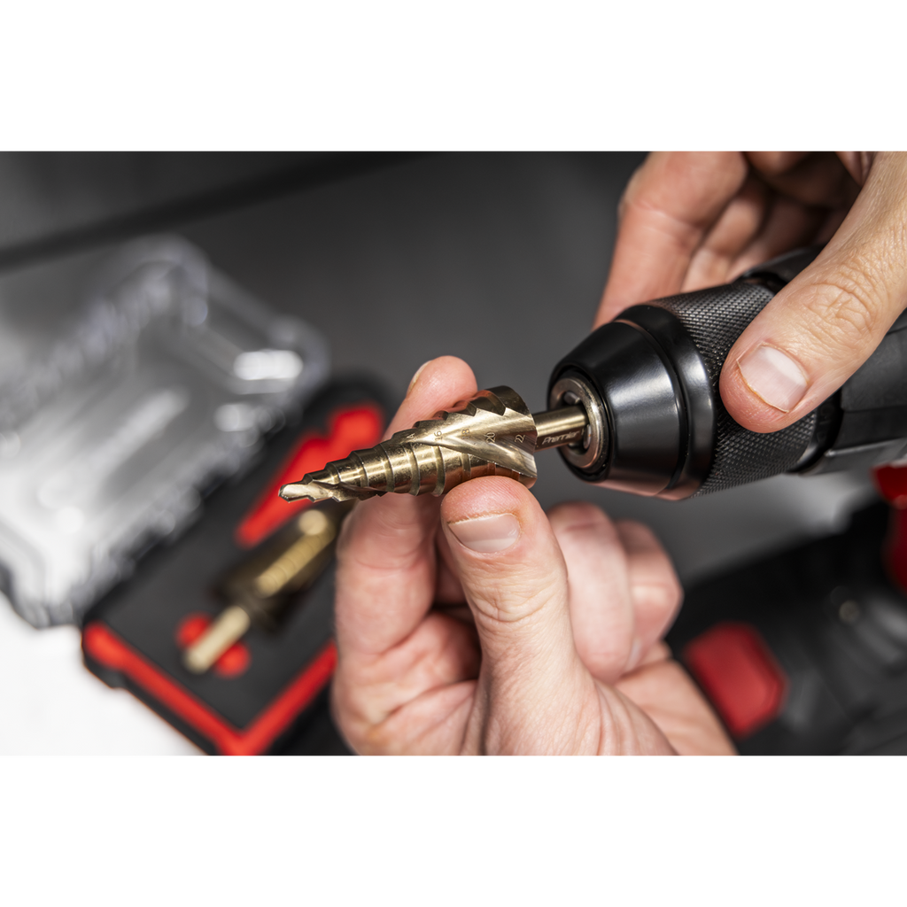 Spiral Flute HSS Cobalt Step Drill Bit Set 3pc AK4743