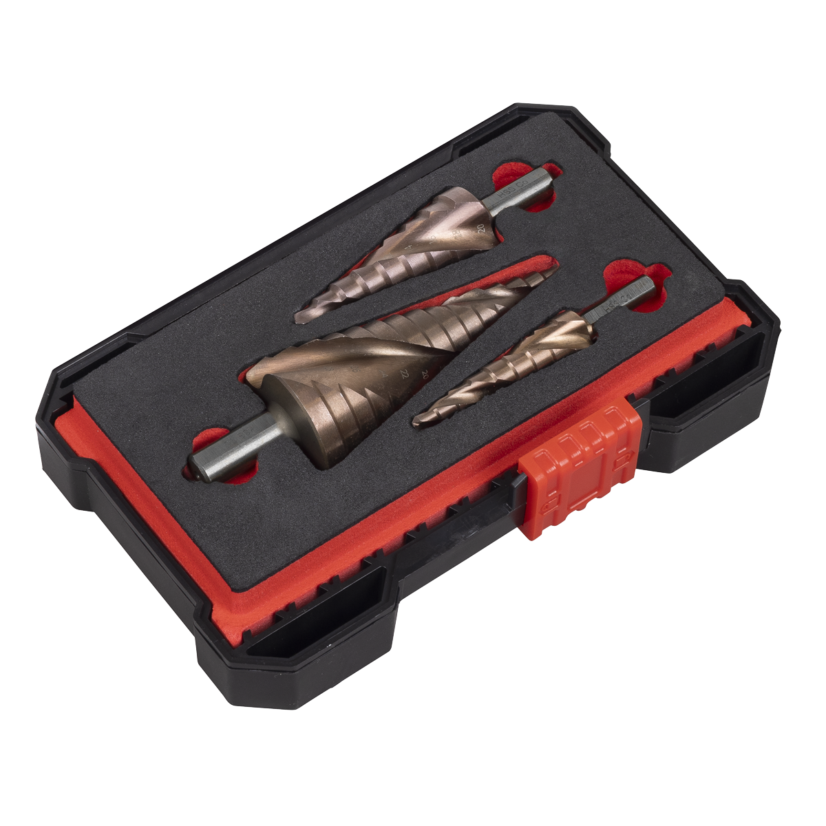 Spiral Flute HSS Cobalt Step Drill Bit Set 3pc AK4743