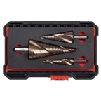 Spiral Flute HSS Cobalt Step Drill Bit Set 3pc AK4743
