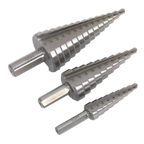 Double Flute HSS 4341 Step Drill Bit Set 3pc AK4746