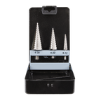 Double Flute HSS 4341 Step Drill Bit Set 3pc AK4746