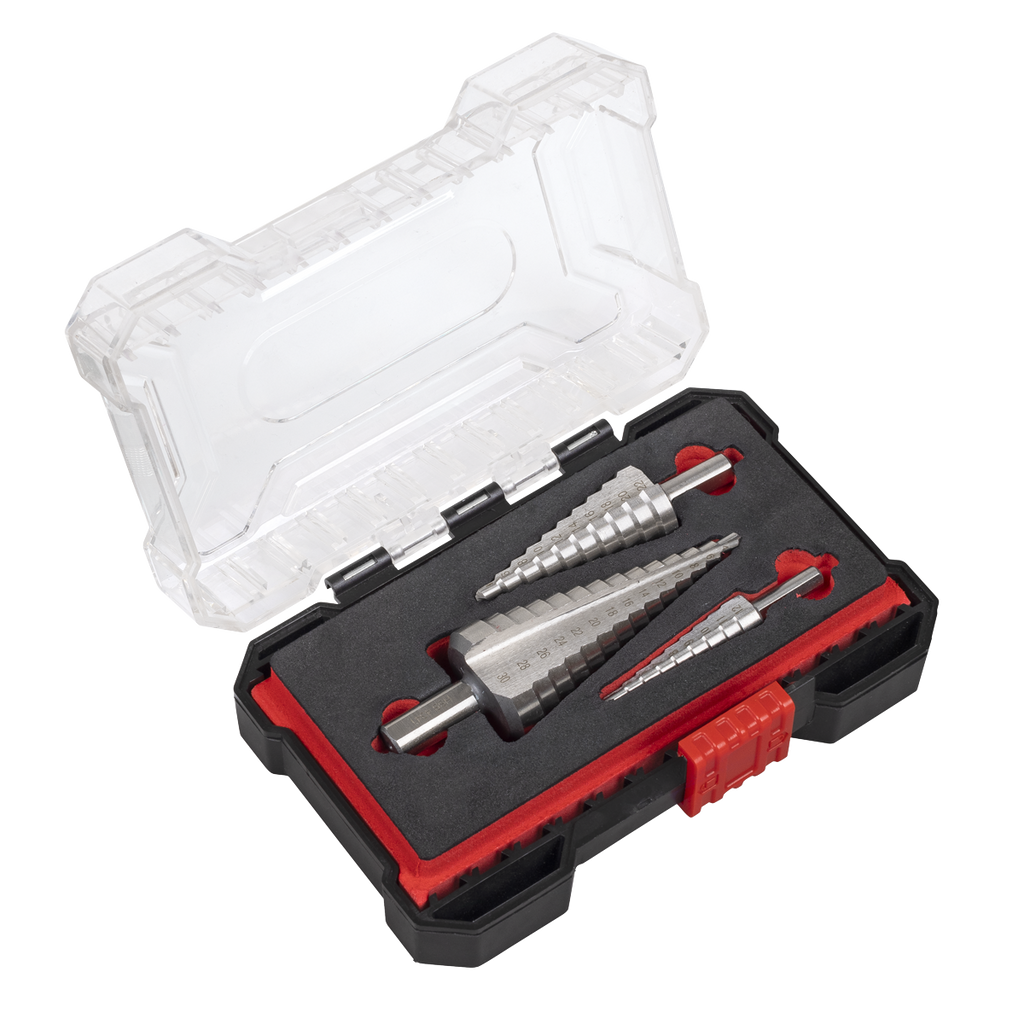 Straight Flute HSS 4341 Step Drill Bit Set 3pc AK4746