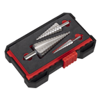 Straight Flute HSS 4341 Step Drill Bit Set 3pc AK4746