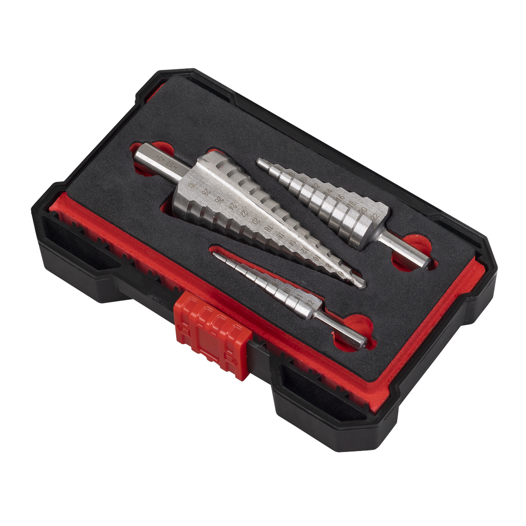 Straight Flute HSS 4341 Step Drill Bit Set 3pc AK4746