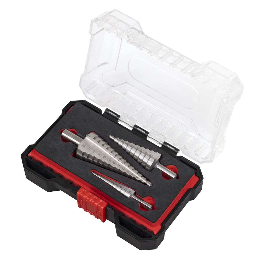 Straight Flute HSS 4341 Step Drill Bit Set 3pc AK4746