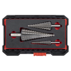 Straight Flute HSS 4341 Step Drill Bit Set 3pc AK4746