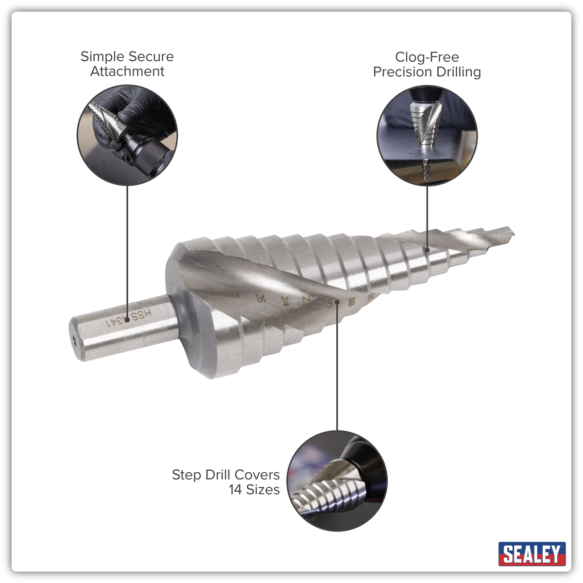 Spiral Flute HSS 4341 Step Drill Bit 4-30mm AK4748