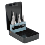 Spiral Flute HSS 4341 Step Drill Bit Set 3pc AK4749