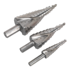 Spiral Flute HSS 4341 Step Drill Bit Set 3pc AK4749
