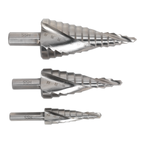 Spiral Flute HSS 4341 Step Drill Bit Set 3pc AK4749