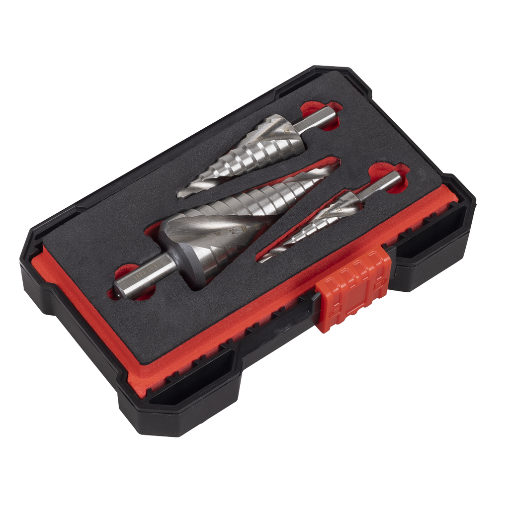 Spiral Flute HSS 4341 Step Drill Bit Set 3pc AK4749
