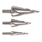 Spiral Flute HSS 4341 Step Drill Bit Set 3pc AK4749