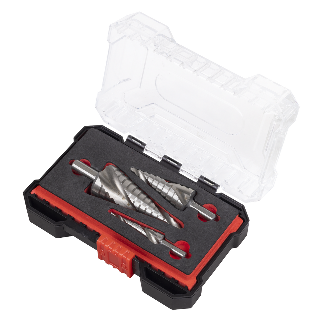 Spiral Flute HSS 4341 Step Drill Bit Set 3pc AK4749