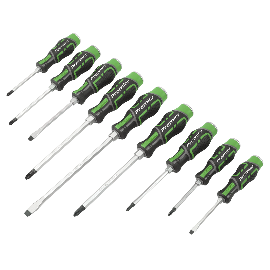Hammer-Thru Screwdriver Set 9pc - Hi-Vis Green AK4941HV