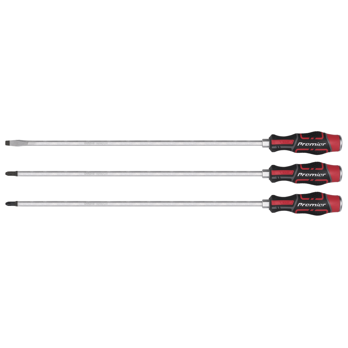 Extra-Long Hammer-Thru Screwdriver Set 450mm 3pc AK4942