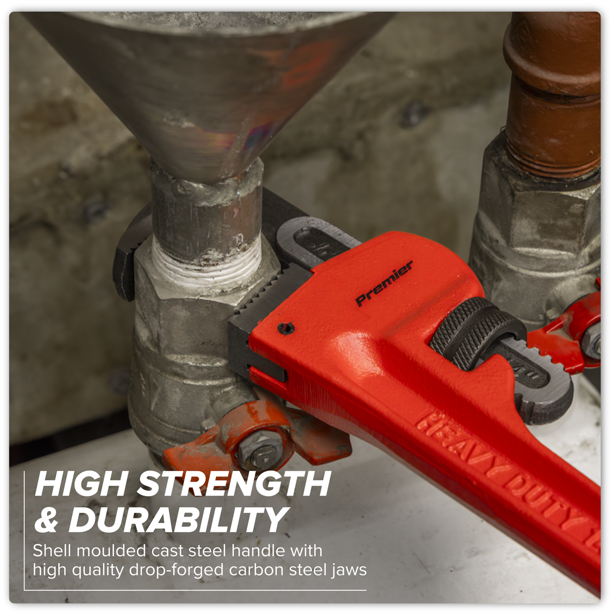 Cast Steel Pipe Wrench European Pattern 350mm AK5104