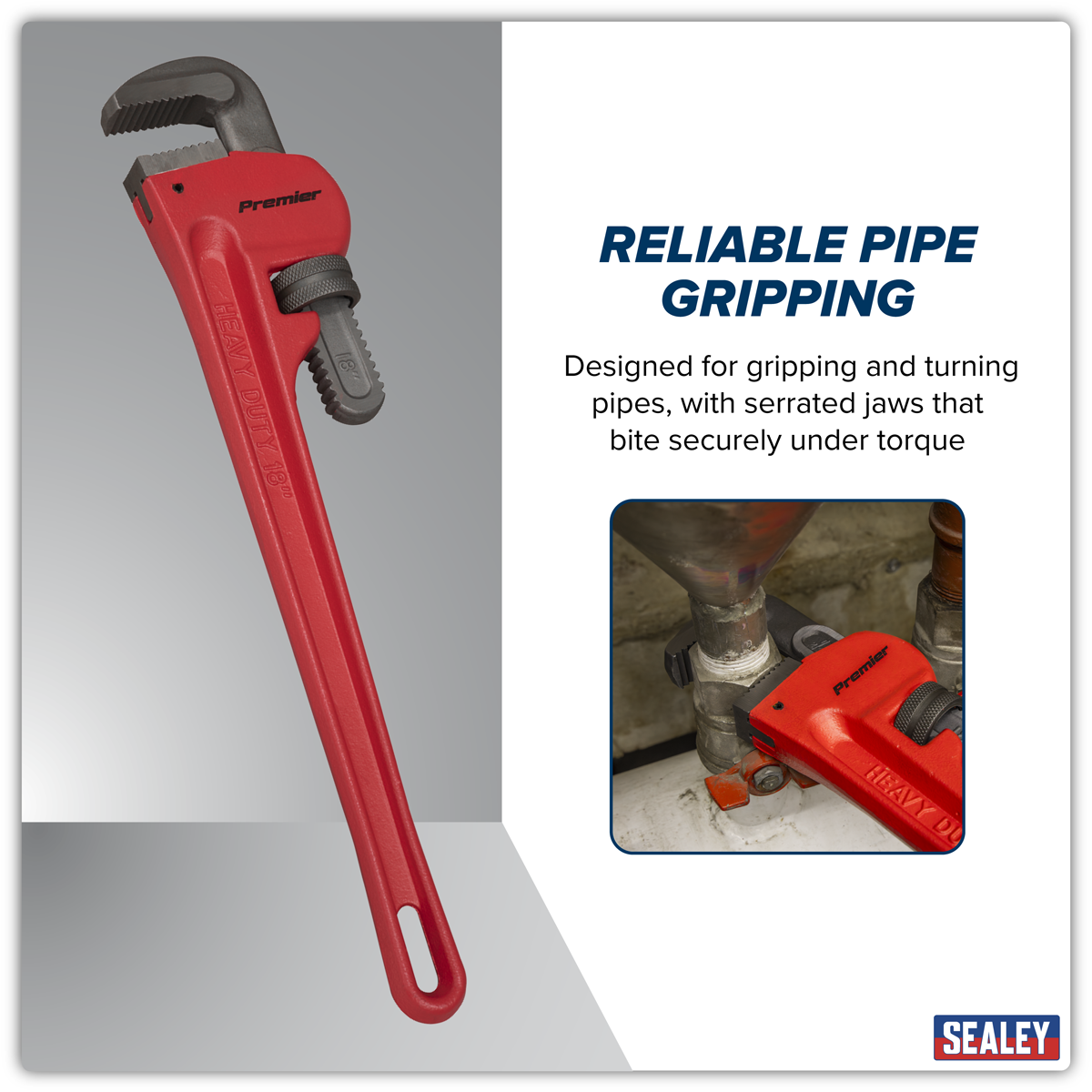Cast Steel Pipe Wrench European Pattern 450mm AK5105