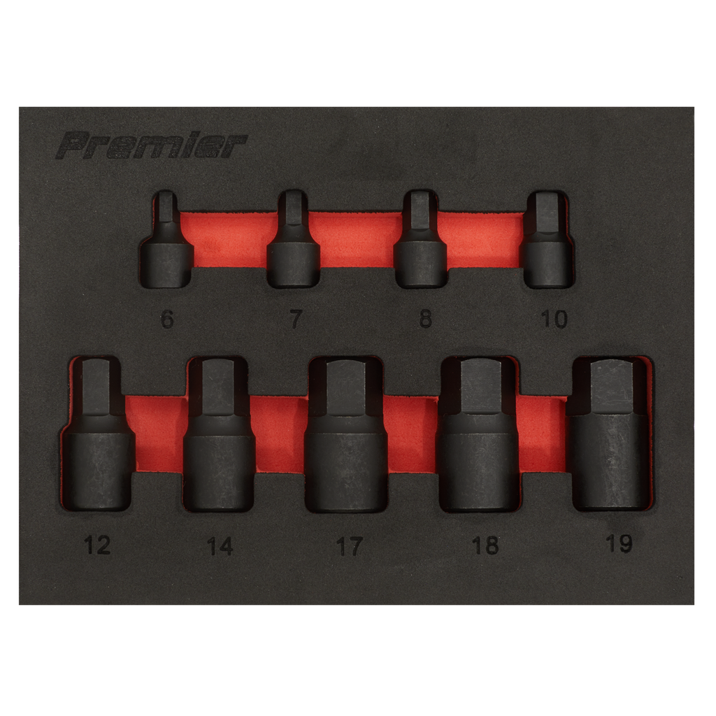 Low Profile Hex Impact Socket Bit Set 1/4" & 3/8"Sq Drive 9pc AK5525