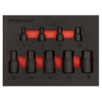 Low Profile Hex Impact Socket Bit Set 1/4" & 3/8"Sq Drive 9pc AK5525