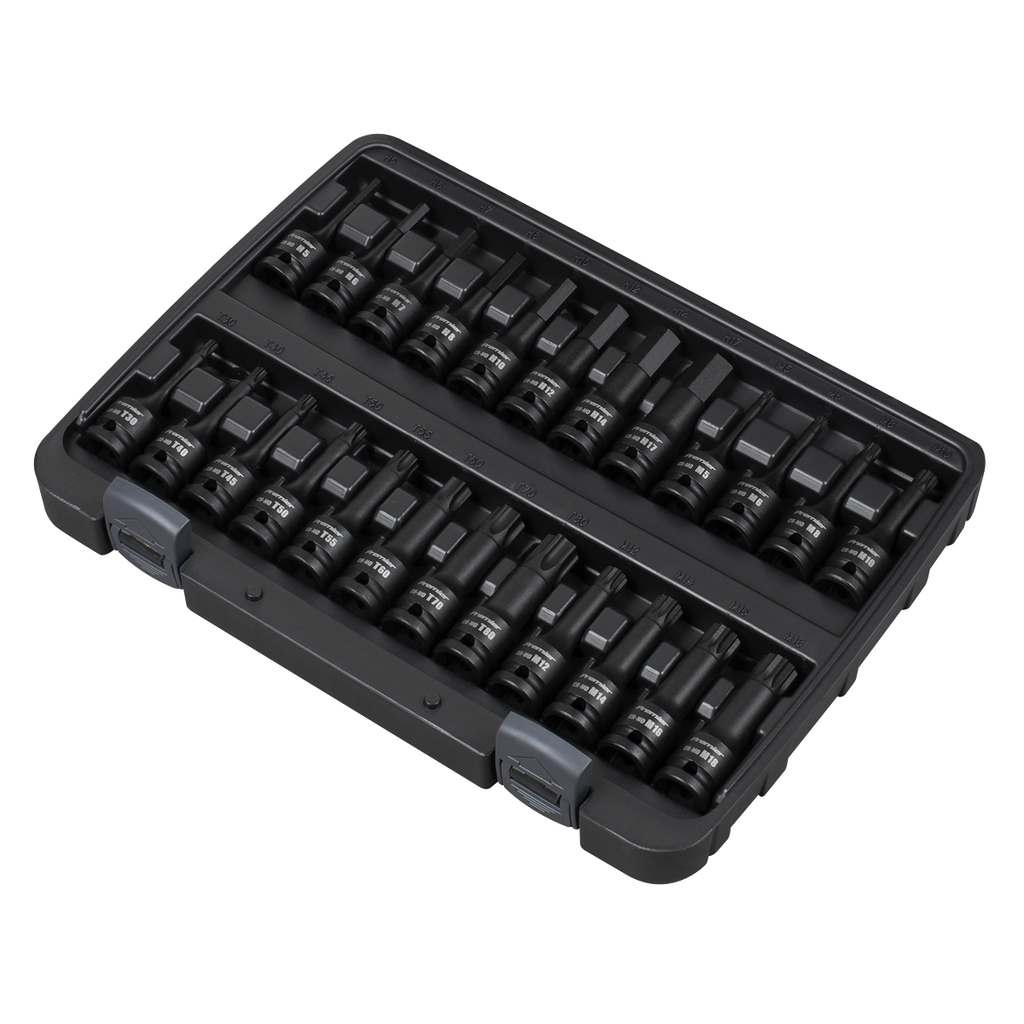 Hex/TRX-Star*/Spline Impact Socket Bit Set 1/2"Sq Drive 24pc AK56000