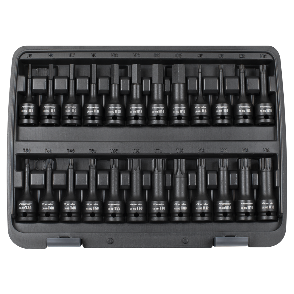 Hex/TRX-Star*/Spline Impact Socket Bit Set 1/2"Sq Drive 24pc AK56000