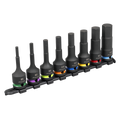 Hex Impact Socket Bit Set 1/2"Sq Drive 8pc AK56001