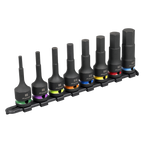 Hex Impact Socket Bit Set 1/2"Sq Drive 8pc AK56001