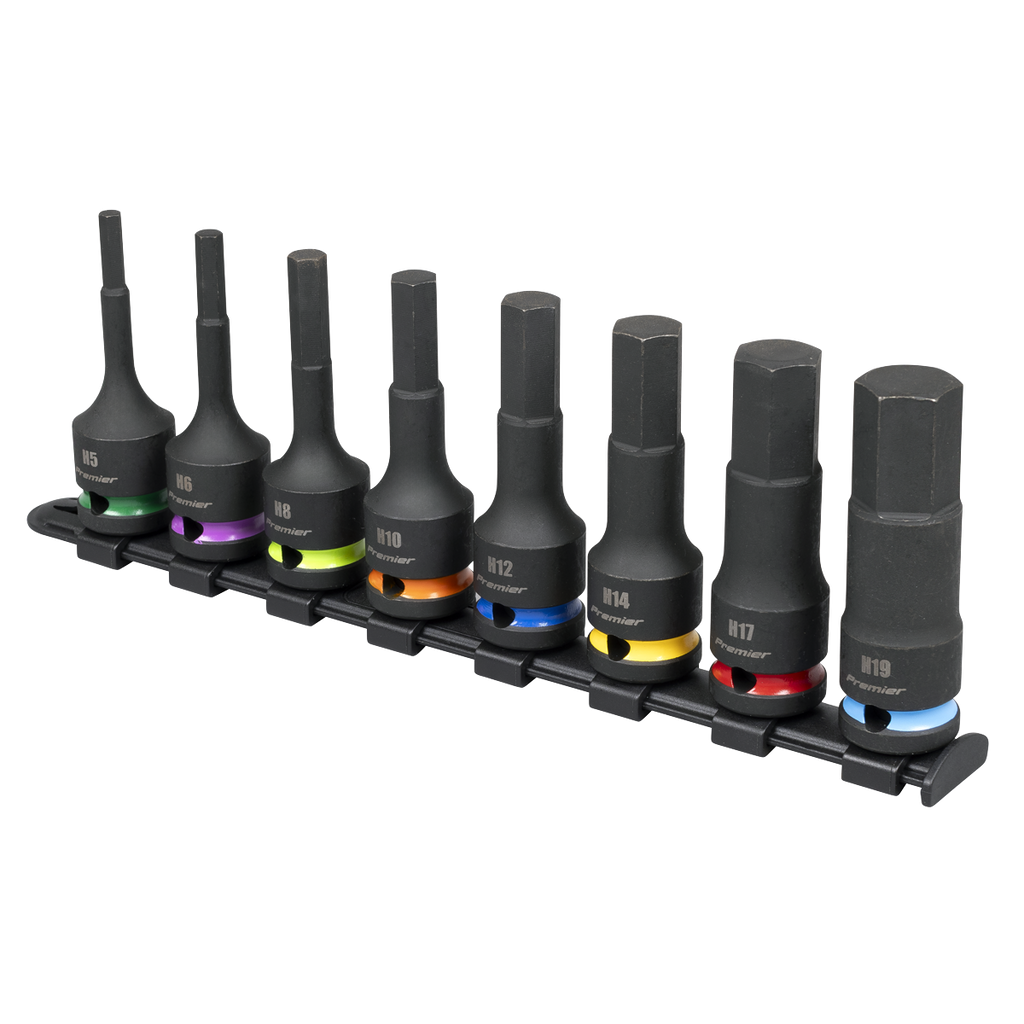 Hex Impact Socket Bit Set 1/2"Sq Drive 8pc AK56001