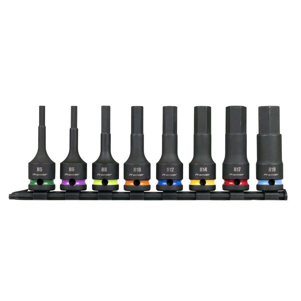 Hex Impact Socket Bit Set 1/2"Sq Drive 8pc AK56001