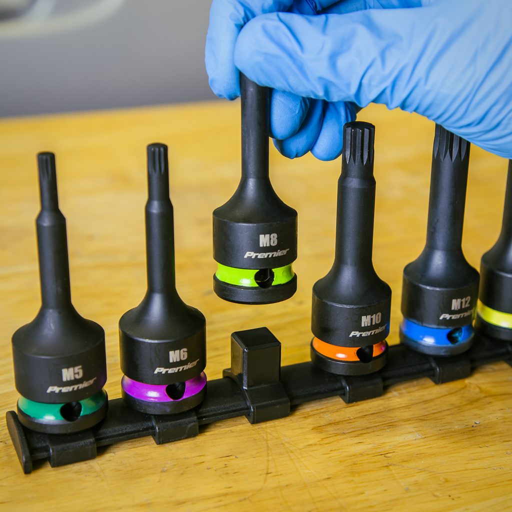 Spline Impact Socket Bit Set 1/2"Sq Drive 8pc AK56004