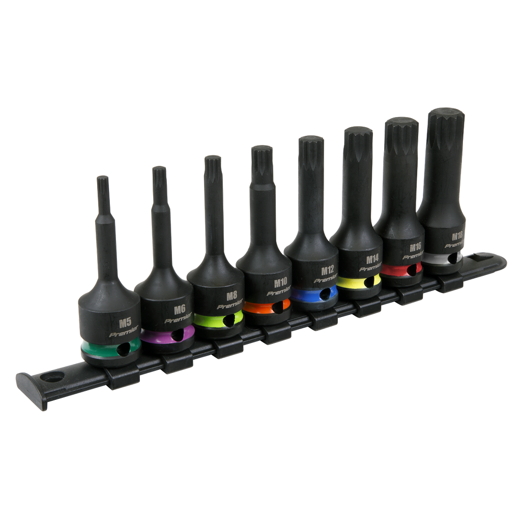 Spline Impact Socket Bit Set 1/2"Sq Drive 8pc AK56004