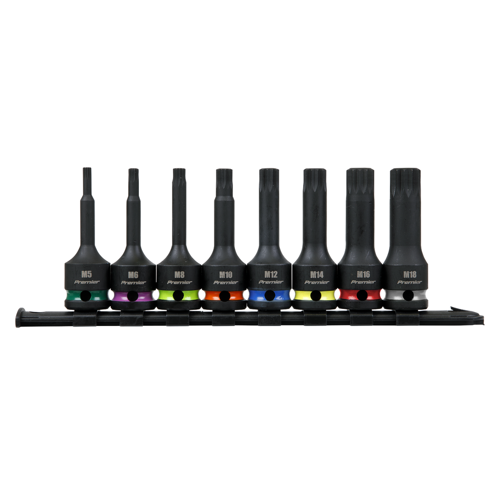 Spline Impact Socket Bit Set 1/2"Sq Drive 8pc AK56004