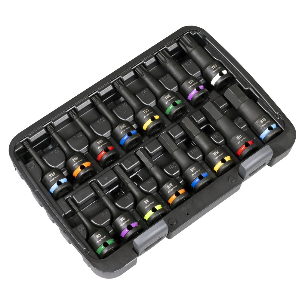 Hex & TRX-Star* Impact Socket Bit Set 1/2"Sq Drive 16pc AK56005