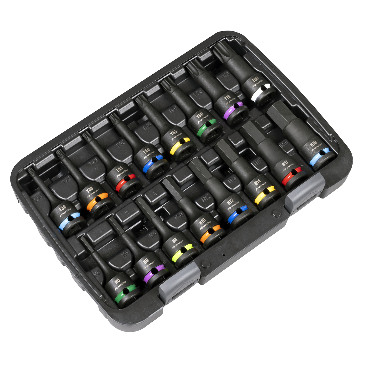 Hex & TRX-Star* Impact Socket Bit Set 1/2"Sq Drive 16pc AK56005