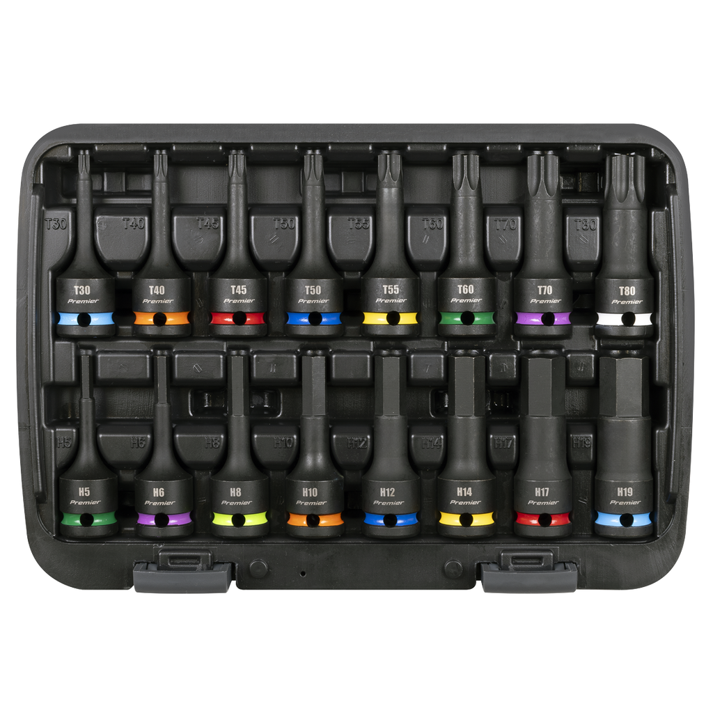 Hex & TRX-Star* Impact Socket Bit Set 1/2"Sq Drive 16pc AK56005