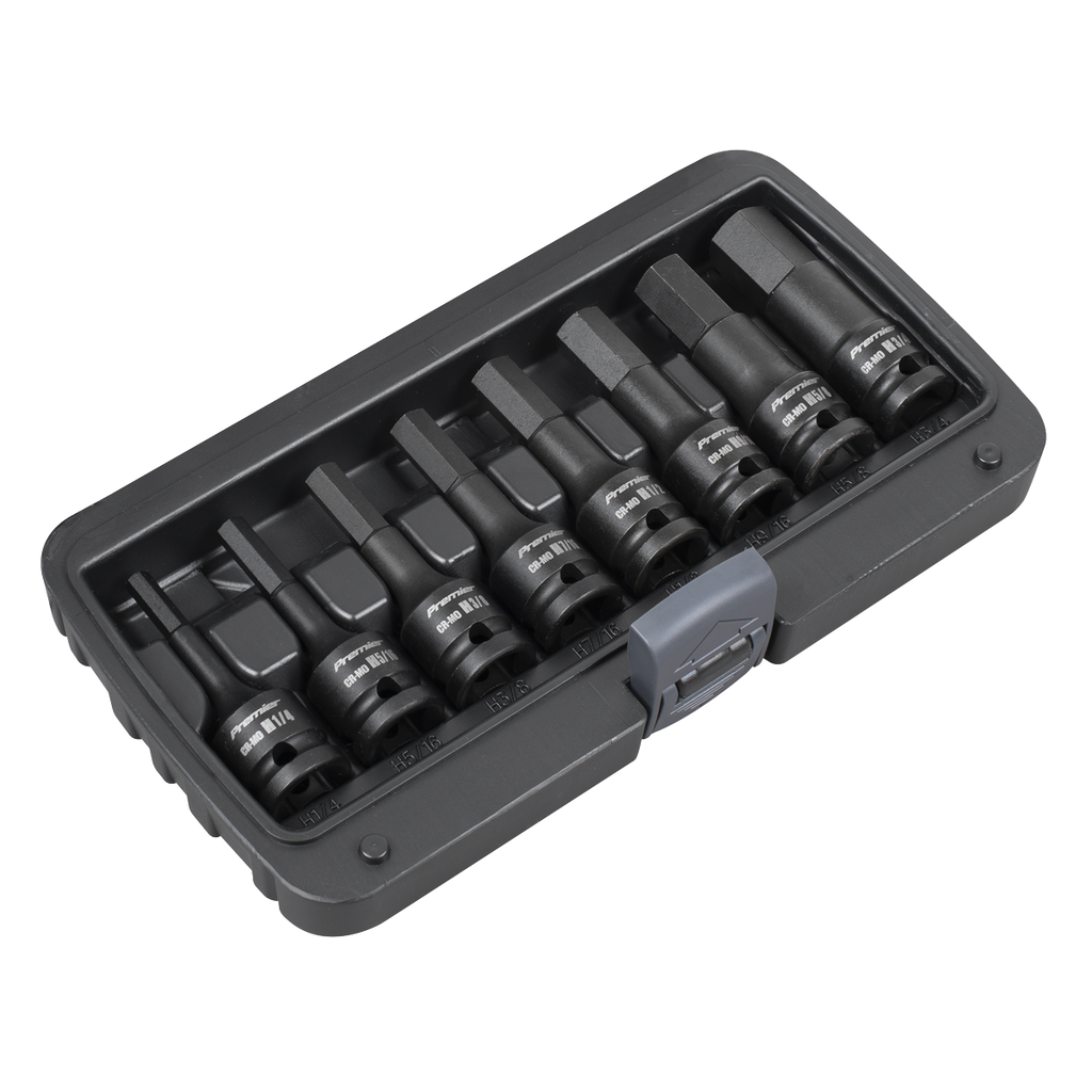Imperial Hex Impact Socket Bit Set 1/2"Sq Drive 8pc AK5600