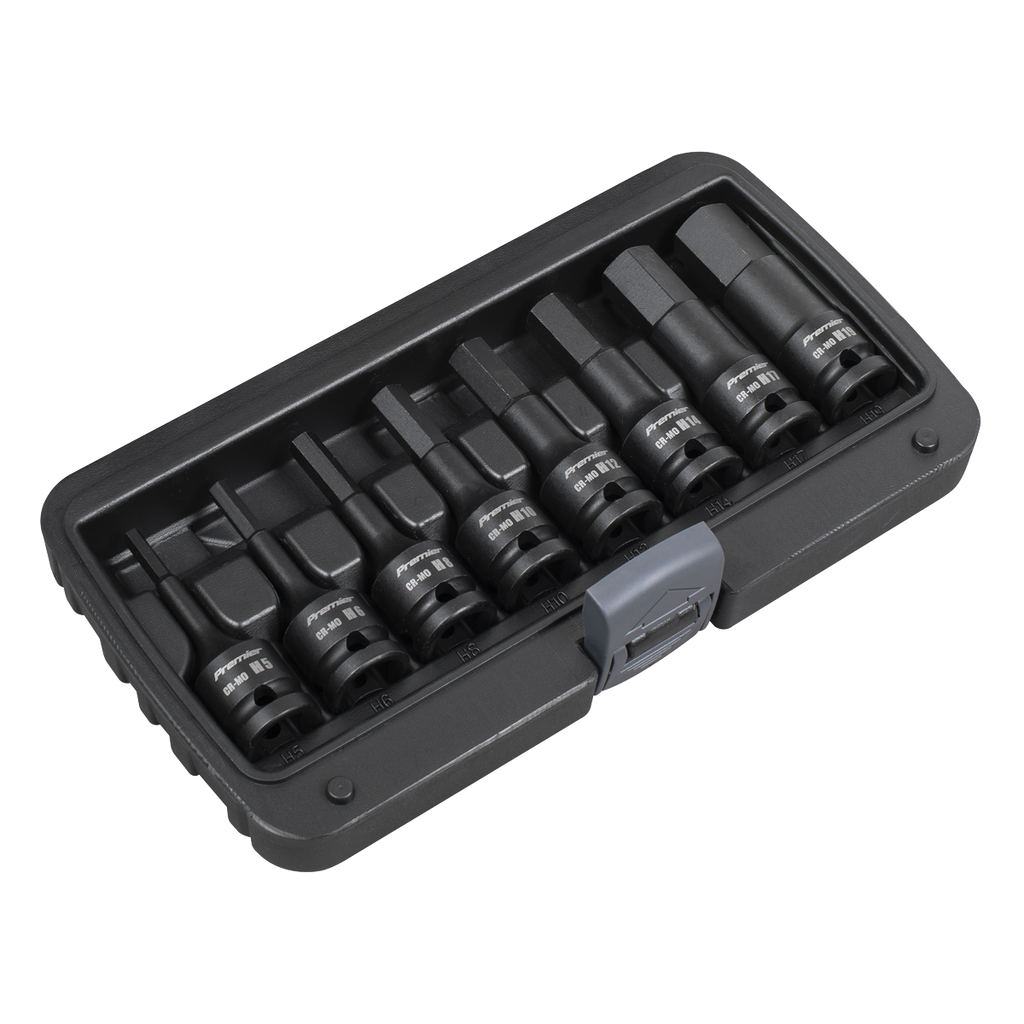 Hex Impact Socket Bit Set 1/2"Sq Drive 8pc AK5601